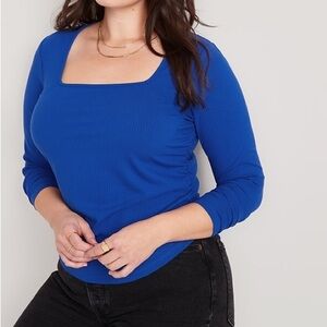 NWT Old Navy Luxe Cropped Rib-Knit Shirred Women’s top